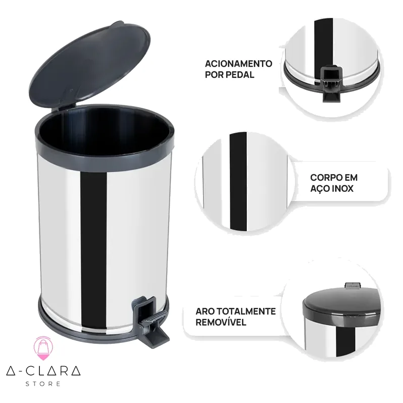 Lixeira Inox 15L